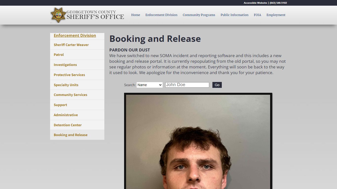 Booking and Release - GCSheriff.org