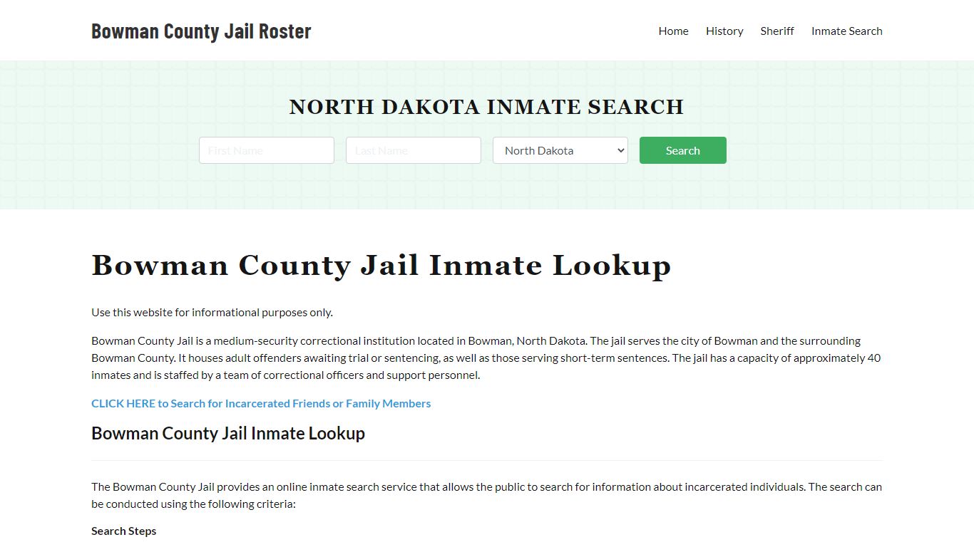 Bowman County Jail Roster Lookup, ND, Inmate Search