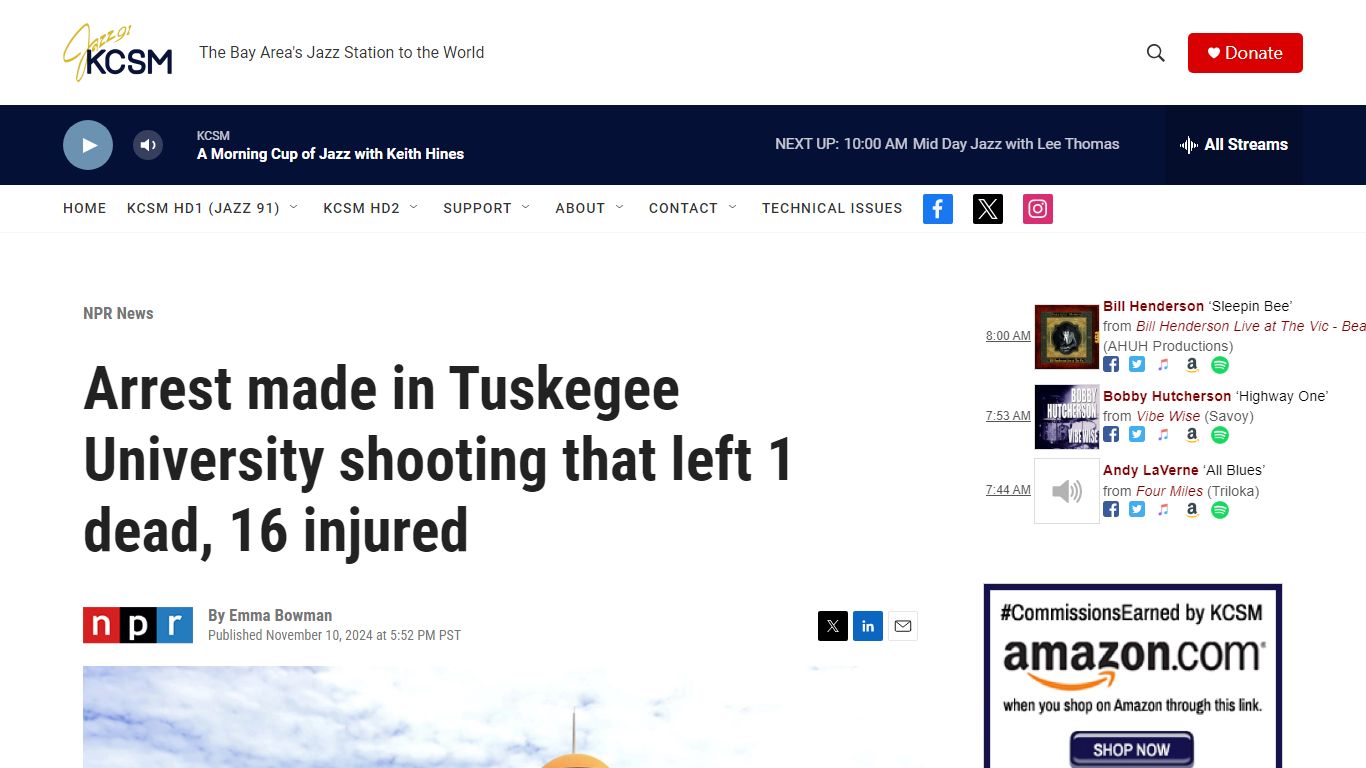 Arrest made in Tuskegee University shooting that left 1 dead, 16 injured