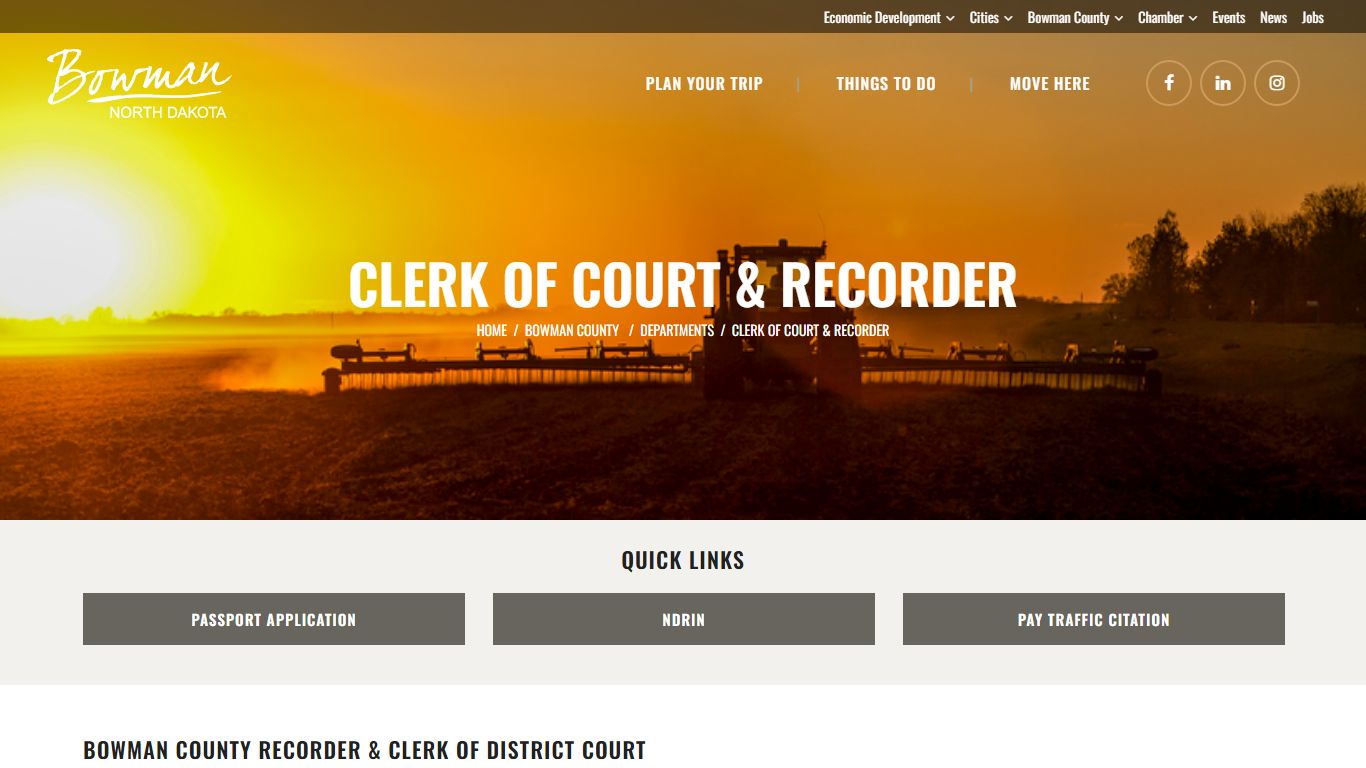 Clerk of Court & Recorder - Bowman North Dakota