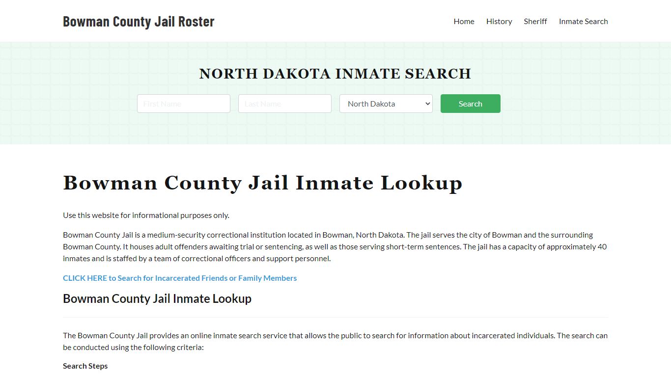 Bowman County Jail Roster Lookup, ND, Inmate Search